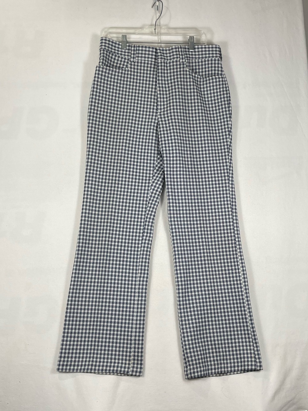 Vtg Levis Panatela Polyester Houndstooth Disco Pants Flared(?) Trousers 35W/31.5